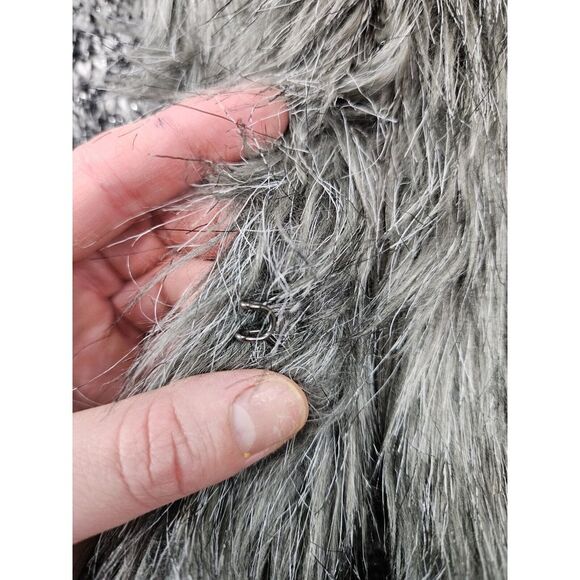 BKE Boutique Womens Large 2-tone Knit Cardigan With Faux Fur Trim - Picture 6 of 6